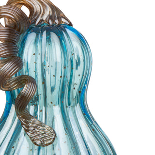 Set of 3, Blue Glass Pumpkin