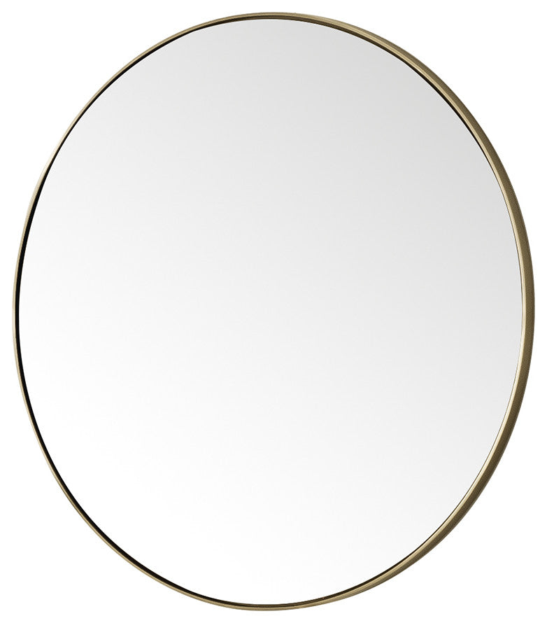 Rohe 30" Round Mirror, Champagne Brass