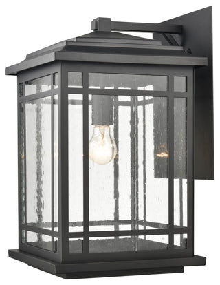 1 Light 11 in. Powder Coat Black Outdoor