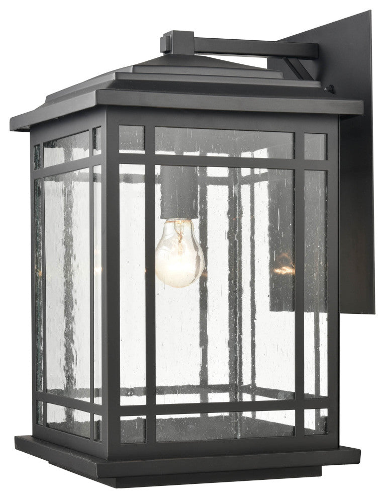 1 Light 11 in. Powder Coat Black Outdoor