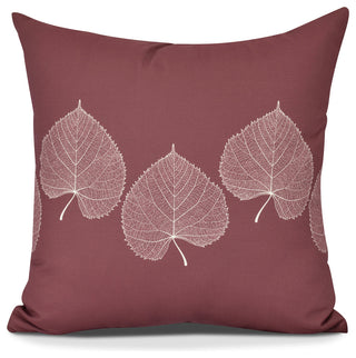 Leaf Print 2, Floral Print Pillow, Navy Blue, 20" x 20"