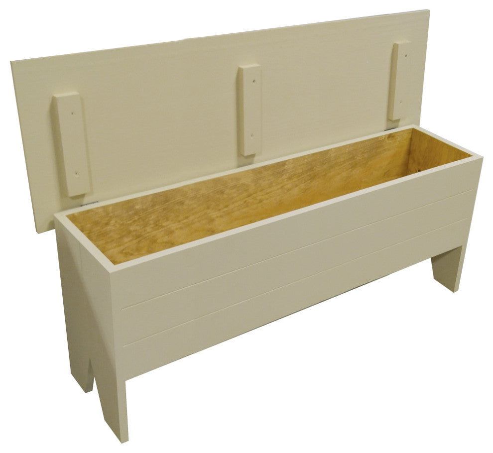 Wooden Storage Bench, Cream