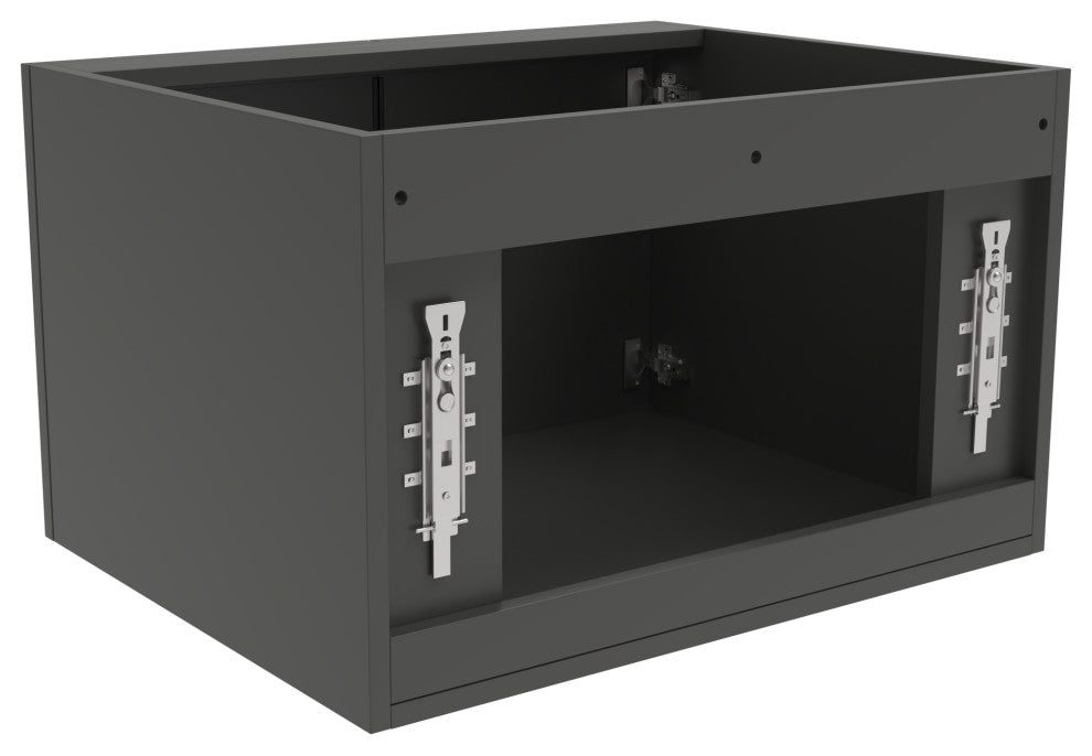 CastelloUSA Alpine 24" Wall Mounted Vanity, Base Only, Black, Black Handles