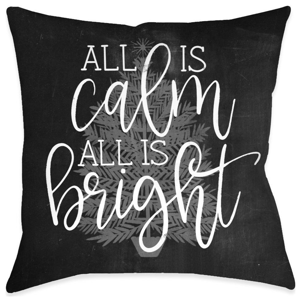 Laural Home All Is Calm And Bright 18" X 18" Indoor Decorative Pillow