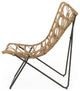 Danbury Outdoor Boho Modern Wicker 3-Piece Chat Set, Light Brown/Black
