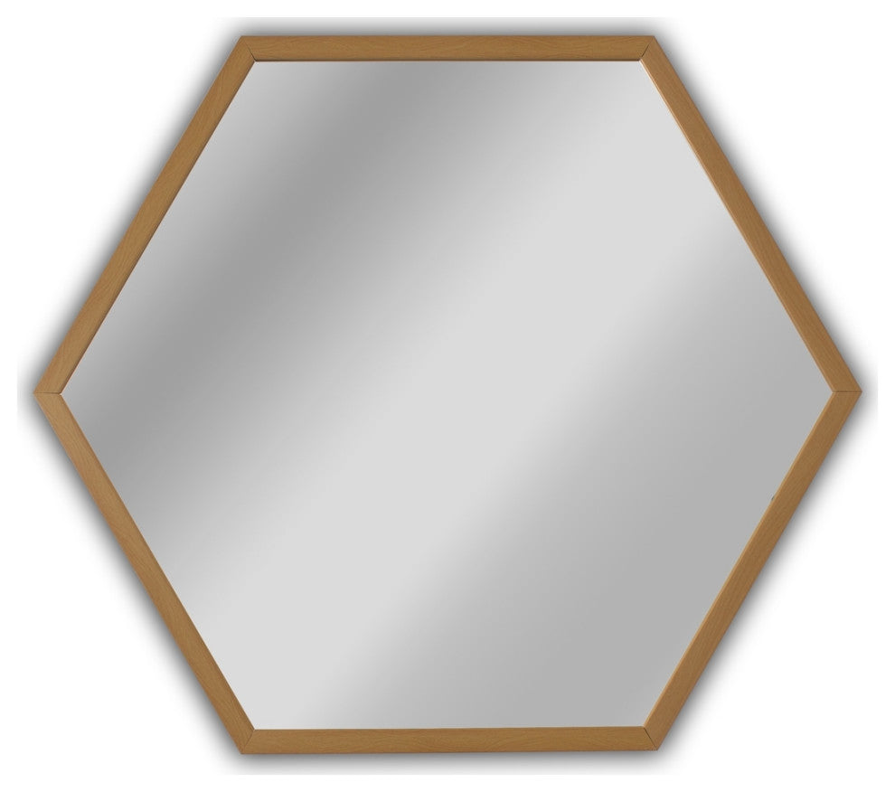 CHLOE Reflection CH8M020MP26-HEx Maple Finish Hexagon Framed Wall Mirror