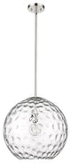 Mackenzie Polished Nickel <br> 1-Light Pendant With Rippled Water glass