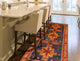 Fine Vintage Distressed Hares Navy/Gold Runner, 4'5x10'8