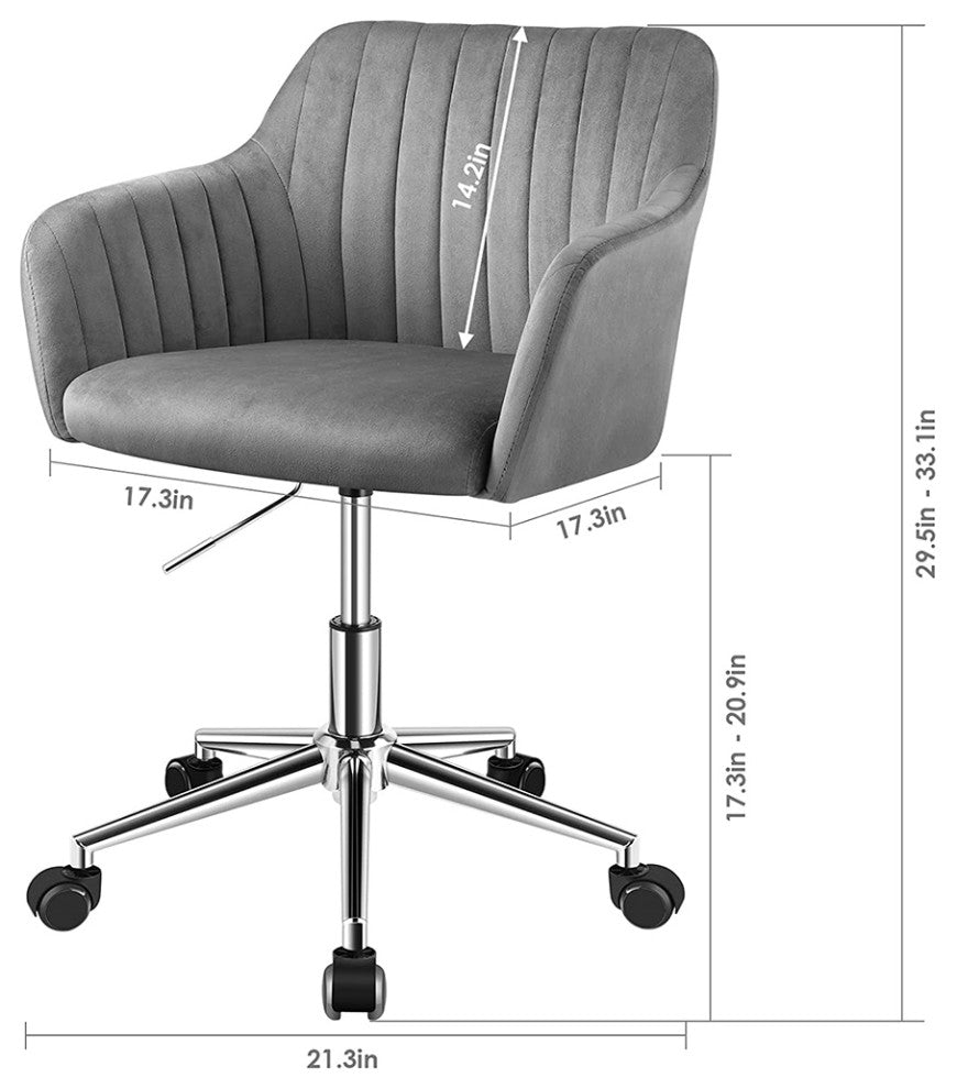 Modern Home Marceaux Modern Mid-Back Office Task Chair with Chrome Finish Stain