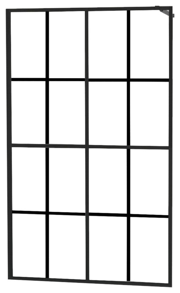 34 in. W x 72 in. H Thicken Fixed Glass Panel Shower Door