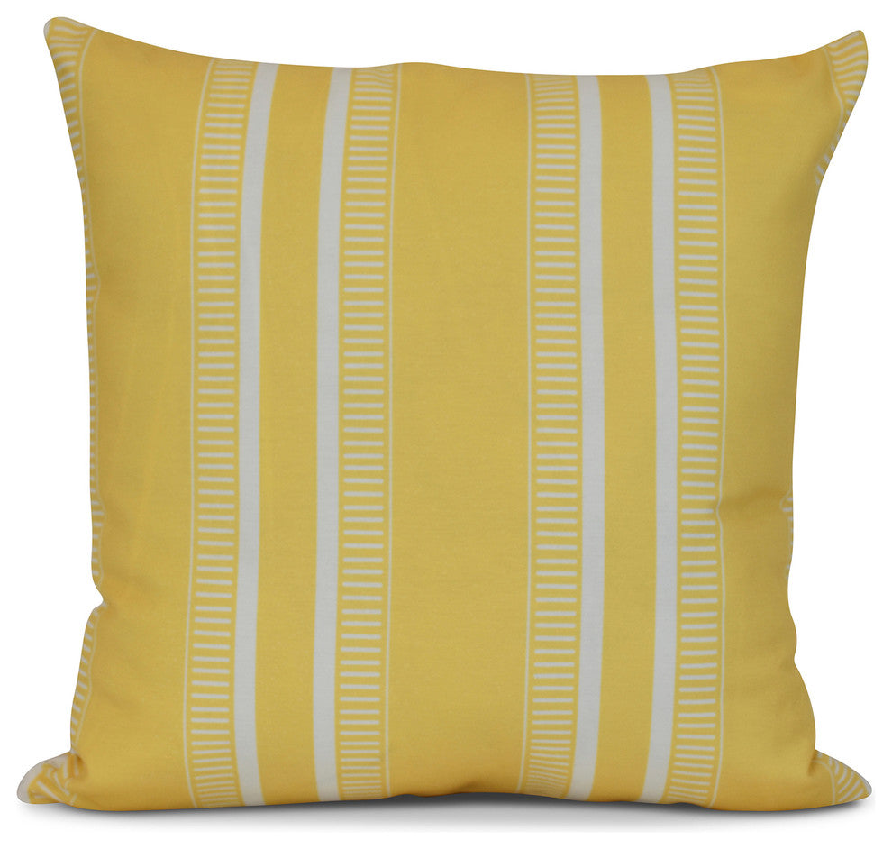 Yellow Dashing Stripe, Stripe Print Pillow, 20"x20"