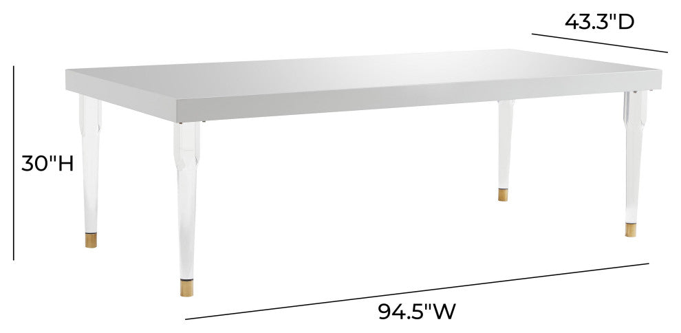 TOV Furniture Tabby Glossy Lacquer Dining Table