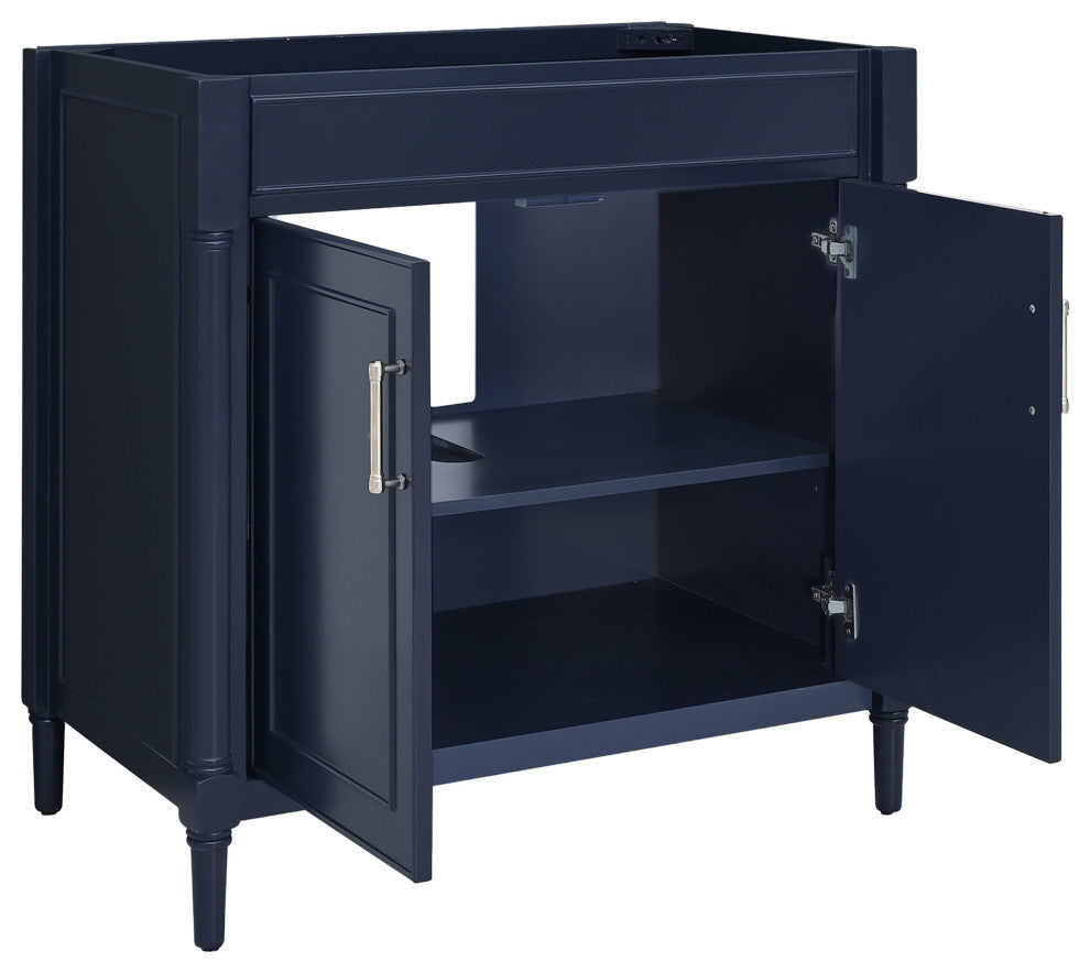Avanity Bristol 36" Vanity Combo, Navy Blue and Cala White Engineered Top