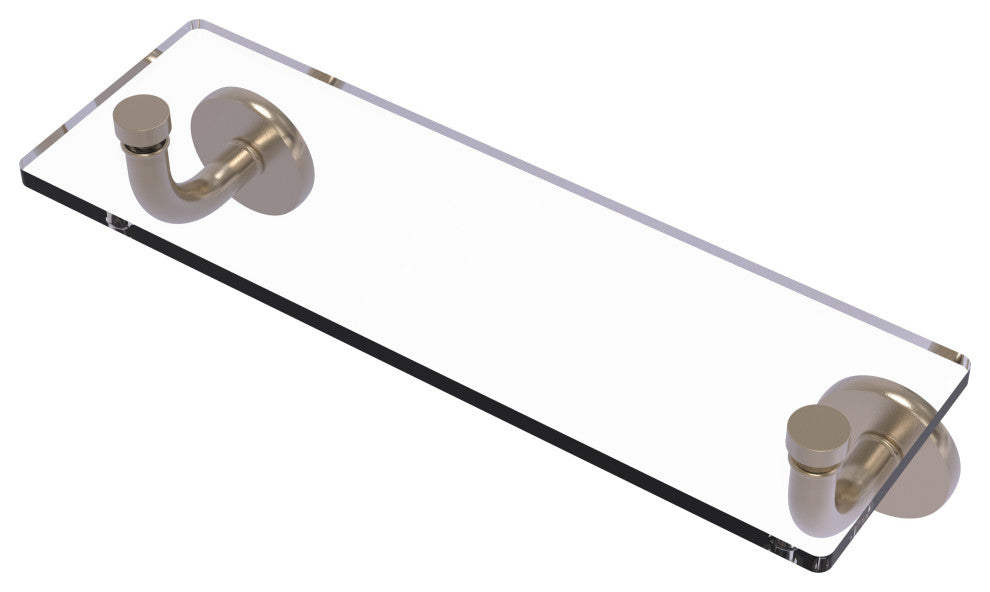 Remi 16" Glass Vanity Shelf with Beveled Edges, Antique Pewter