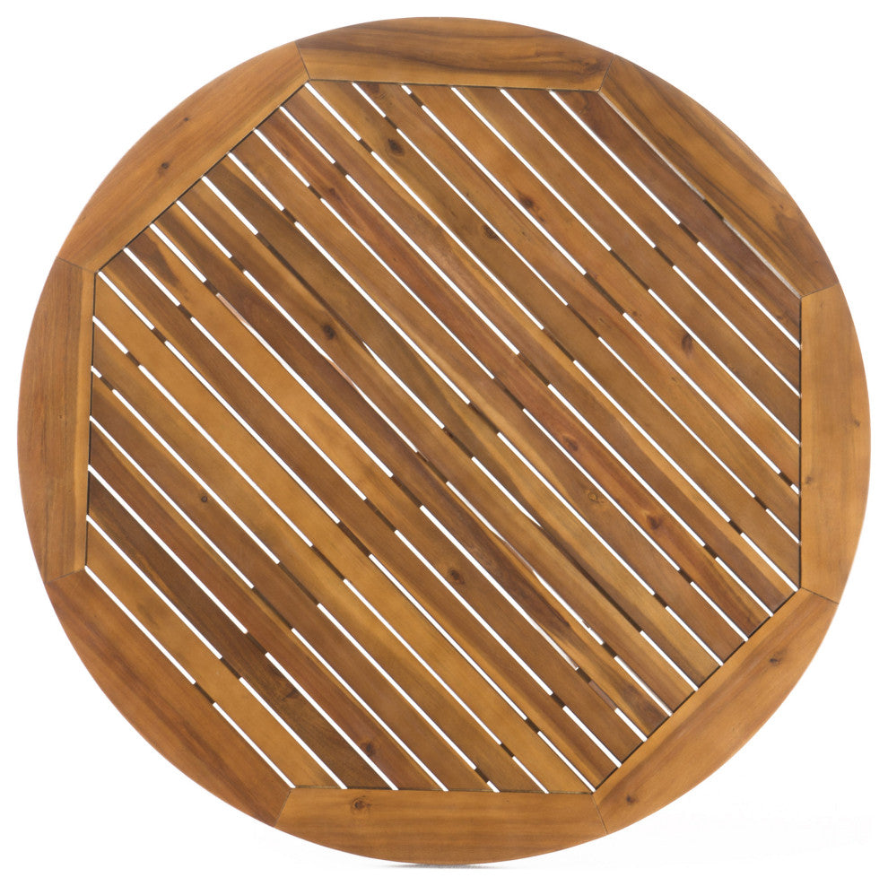 GDF Studio 5-Piece Jacob Outdoor Dining Set With Acacia Table and Cushions