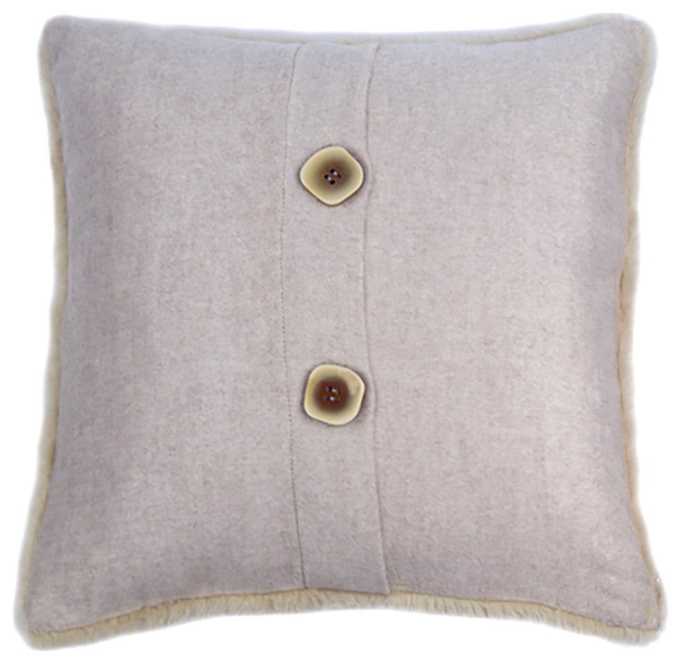 Luzio Beige Conscious Wool Pillow 15.7x15.7