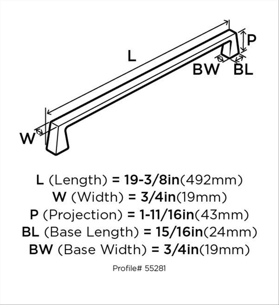 Amerock Blackrock Appliance Pull, Golden Champagne, 18" Center-to-Center