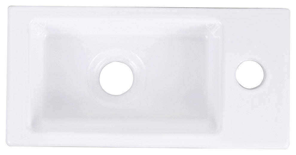 Ceramic Wall Mount Bathroom Sink Small Bathroom White Rectangular Wash Basin