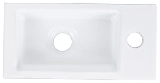 Ceramic Wall Mount Bathroom Sink Small Bathroom White Rectangular Wash Basin