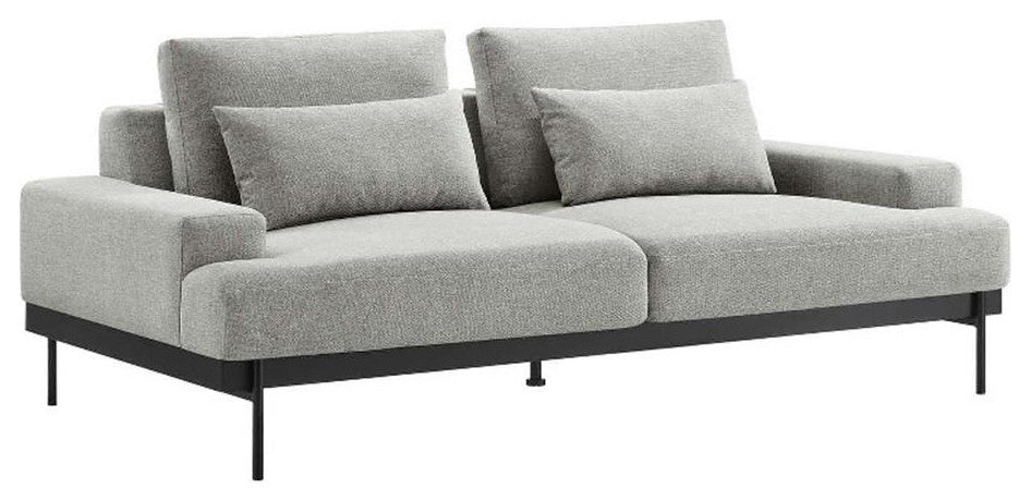 Modway Proximity Upholstered Polyester Fabric Sofa in Light Gray