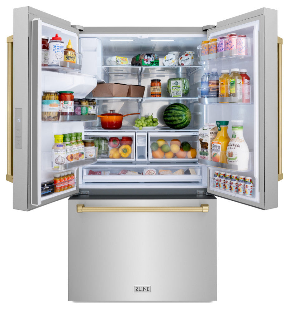 ZLINE 36" Standard Depth Refrigerator With Water, Stainless RSMZ-W-36-CB