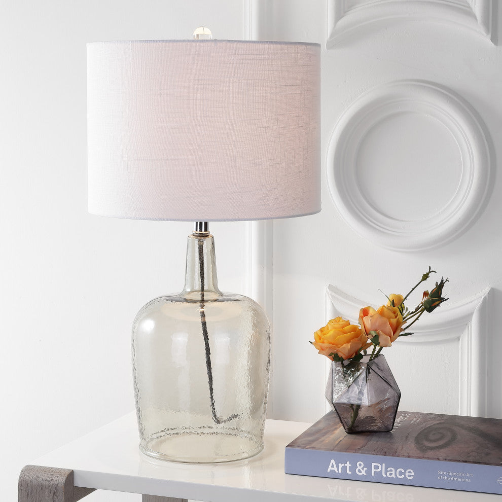 Augustine 26" Glass Table Lamp, Smoked Gray