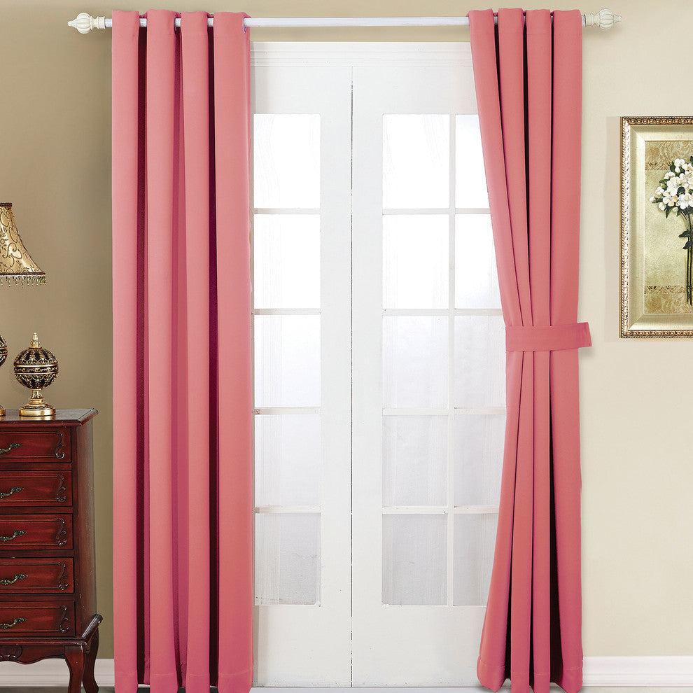 Serenta Black Out Curtains 4 Piece Sets, Strawberry Ice, 54" X 63"