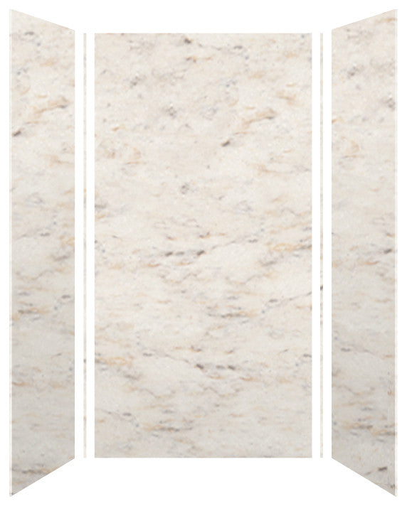Transolid SaraMar 36"x36"x72" 3-Piece Shower Wall Kit, Biscotti Marble Velvet