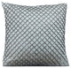 Gray Decorative Pillow Shams 24"x24" Silk, Silver Checkered