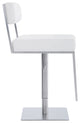 Kylee Swivel Barstool in Faux Leather, White