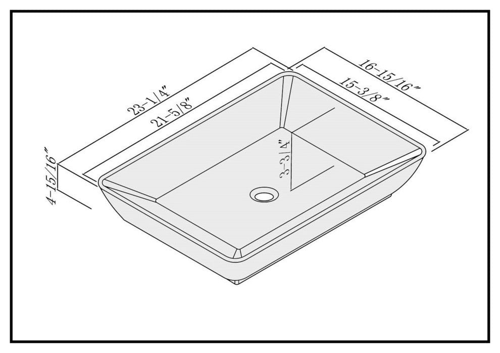 Fine Fixtures White Vitreous China Rectangle Vessel Sink