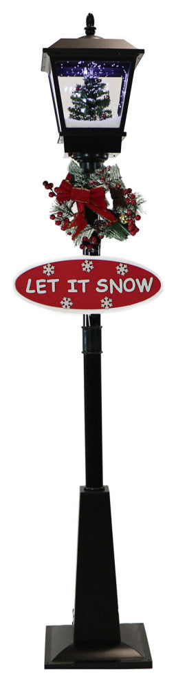Let It Snow 71" Lamp, Black, Holiday Tree, 2 Signs, Snow, Holiday Music