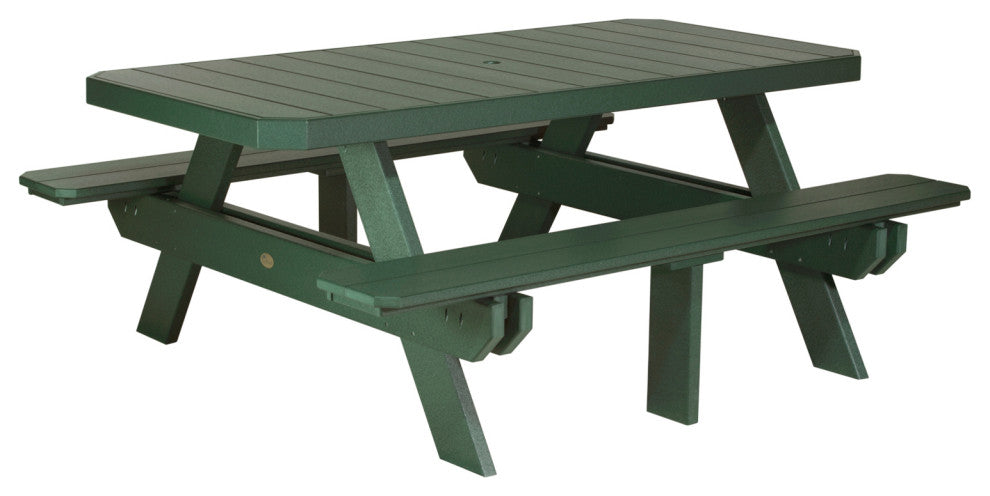 Poly 6' Rectangle Picnic Table, Green