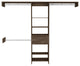 Cross 250 Closet System with Drawer, 3 Metal Rod, and 5 Open Shelves, Dark Waln