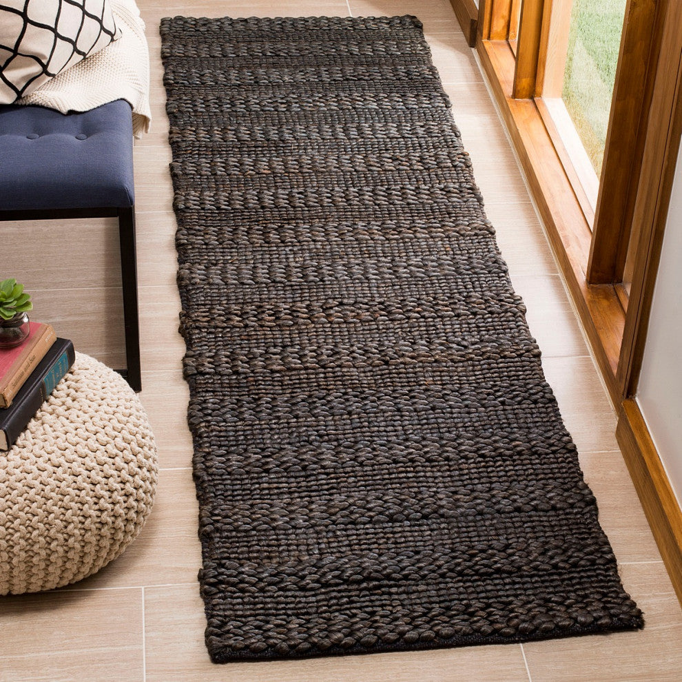 Safavieh Natural Fiber Nf212C  Rug, Charcoal, 2'3"x12'0" Runner