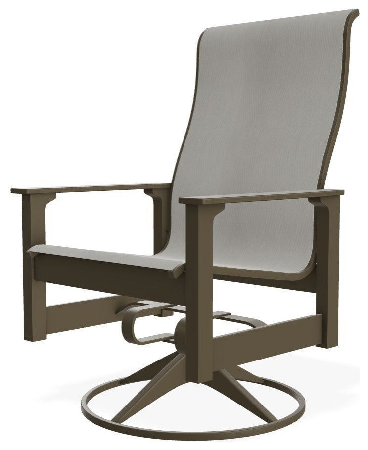 Leeward Sling Outdoor Swivel Rocker, Augustine Oyster/Beachwood