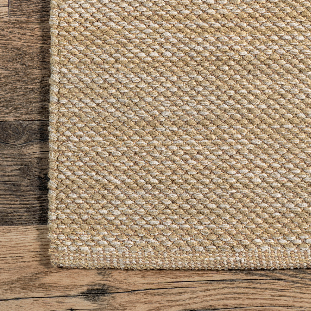 Nuloom Handwoven Solid Area Rug, Tan 7'6"x9'6"