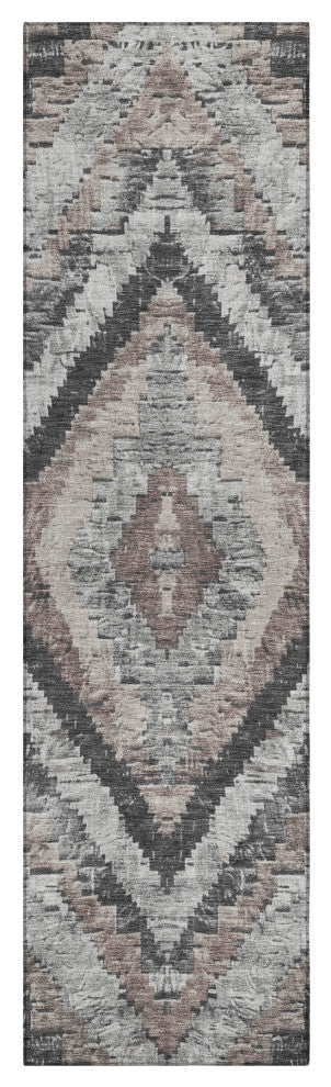 Machine Washable Indoor/Outdoor Chantille ACN1890 Taupe 2'3" x 7'6" Runner Rug