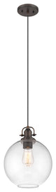 1 Light Mini Pendant With Clear Glass, Oil Rubbed Bronze