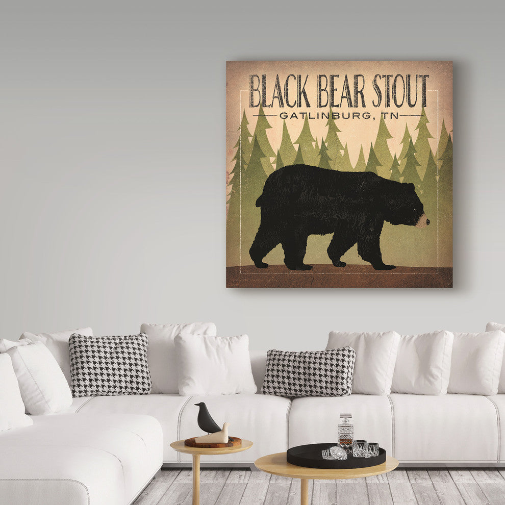 Ryan Fowler 'Take A Hike Bear Black Bear Stout' Canvas Art