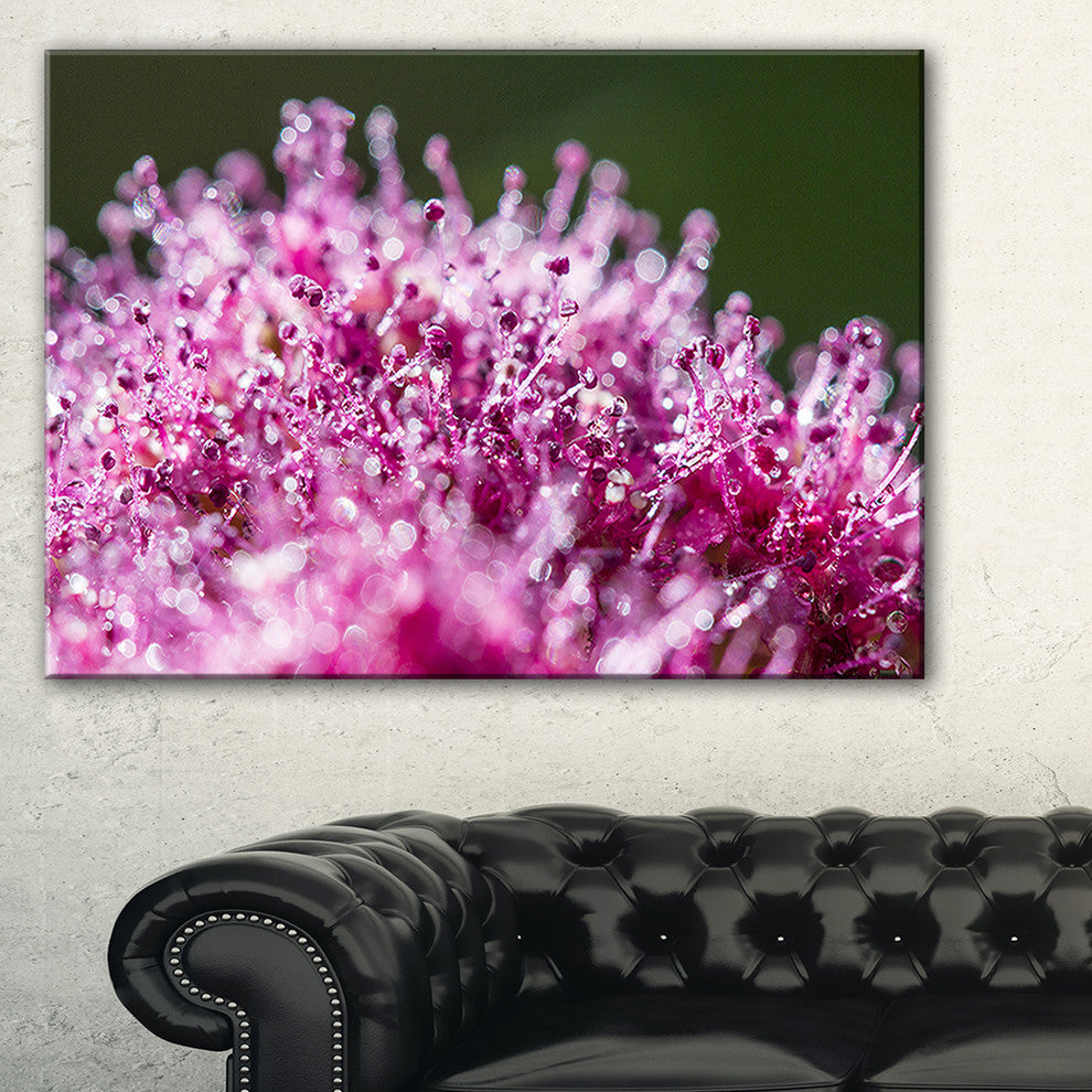 "Pink Little Flowers Close-Up View" Floral Wall Art, 60"x28", 1 Panel