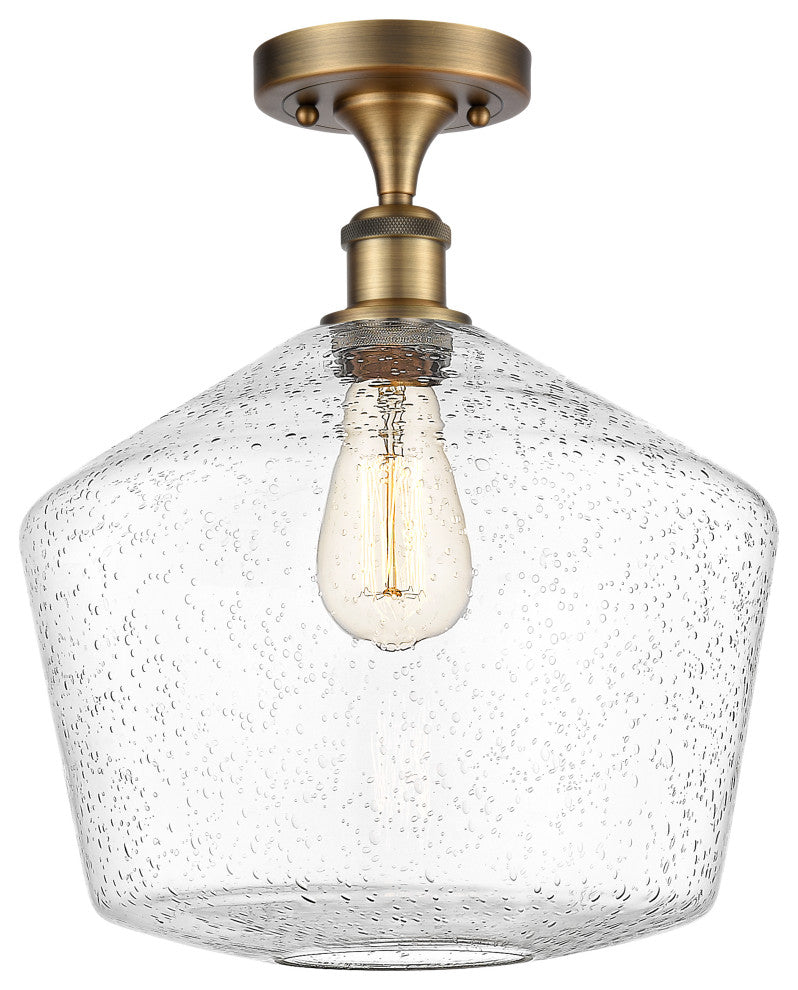 Innovations 516-1C-BB-G654-12-LED 1-Light Semi-Flush Mount, Brushed Brass