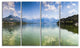 Kastoria Lake Greece Panorama, Landscape Canvas Art Print, 48"x28", 4 Panels