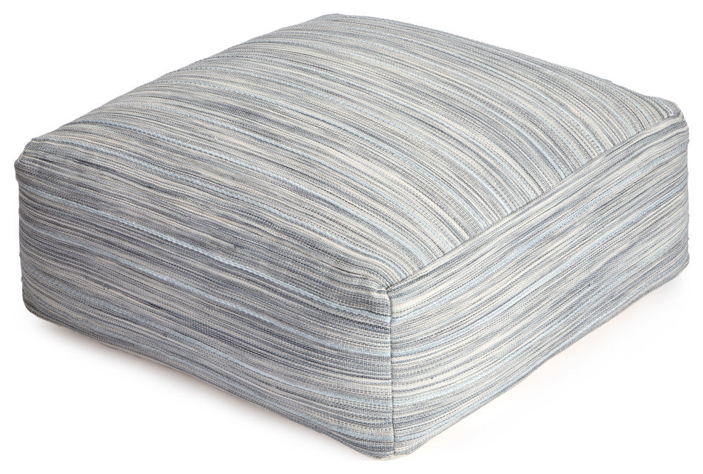 Montanita Gray 34" x 34" x 16" Gray and Ivory Ottoman