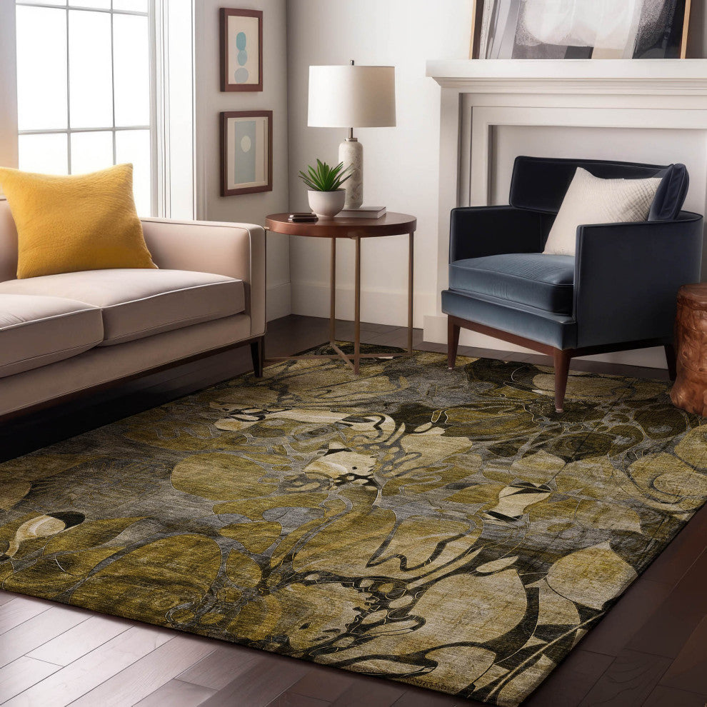 Premium Machine Washable Mayfield AMF558 Brown 8' x 10' Rug