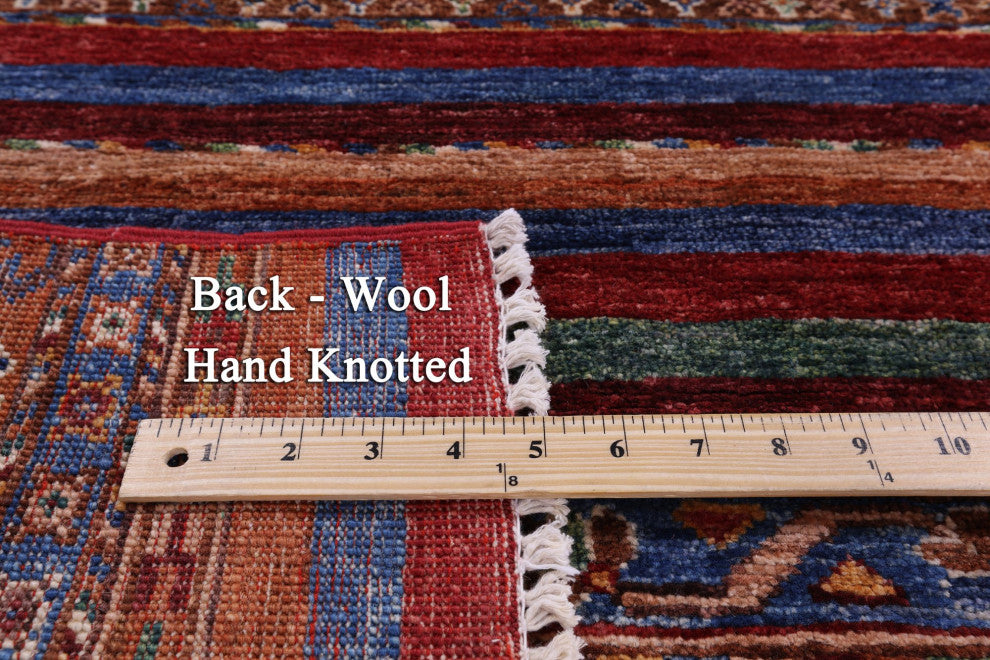 4' 2" X 6' 0" Super Kazak Khorjin Handmade Wool Rug Q10787