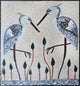 Mosaic Art, White Herons, 28"x30"