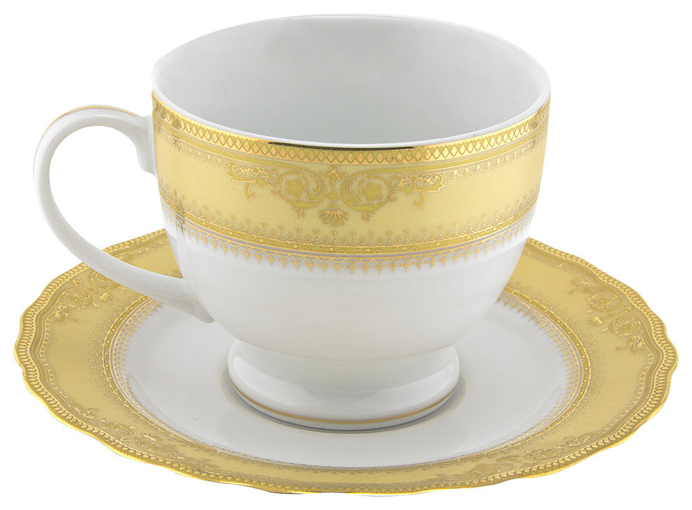 Vanessa Ballet Cup and Saucer, Set of 6, Gold