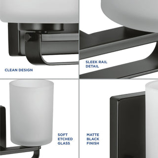 League Collection 3-Light Modern Farmhouse Bath Vanity Light, Matte Black