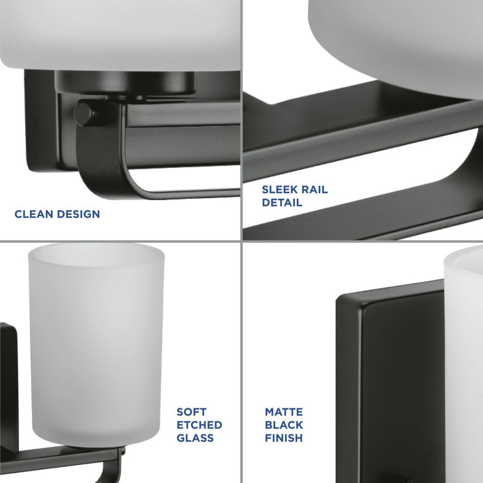League Collection 3-Light Modern Farmhouse Bath Vanity Light, Matte Black